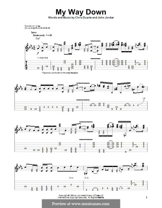 My Way Down: For guitar with tab by John H. Jordan