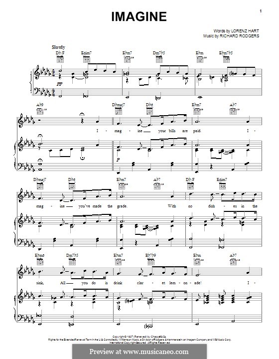 Imagine: For voice and piano (or guitar) by Richard Rodgers