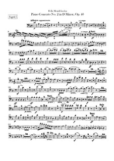 Concerto for Piano and Orchestra No.2 in D Minor, Op.40: Bassoons parts by Felix Mendelssohn-Bartholdy