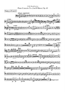 Concerto for Piano and Orchestra No.2 in D Minor, Op.40: Timpani part by Felix Mendelssohn-Bartholdy