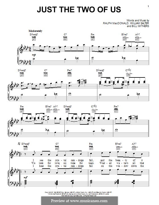 Just The Two Of Us Sheet Music | Grover Washington Jr. feat. Bill Withers |  Real Book – Melody, Lyrics & Chords