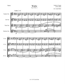 Waltzes, Op.34: No.2, for four saxophones by Frédéric Chopin