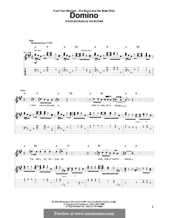 Domino: For guitar with tab by Van Morrison