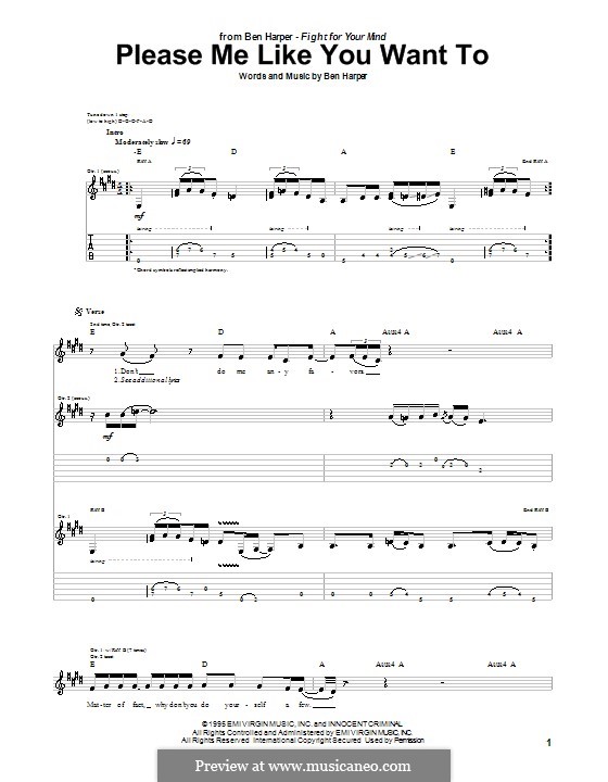 Please Me Like You Want To: For guitar with tab by Ben Harper