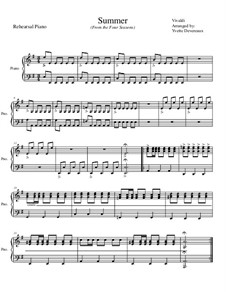 Violin Concerto No.2 in G Minor 'L'estate', RV 315: Movement I, for school string orchestra – rehearsal piano part by Antonio Vivaldi