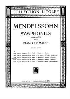 Symphony No.3 in A Minor 'Scottish', Op.56: Version for piano by Felix Mendelssohn-Bartholdy