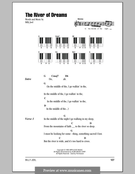 The River of Dreams: Lyrics and chords by Billy Joel