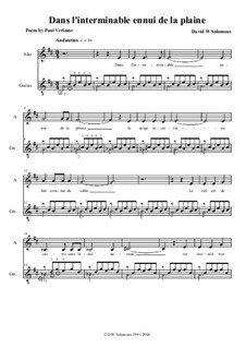 Dans l'interminable ennui de la plaine - alto and guitar: Dans l'interminable ennui de la plaine - alto and guitar by David W Solomons