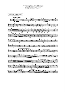 Symphony No.33 in B Flat Major, K.319: Cello and double bass part by Wolfgang Amadeus Mozart