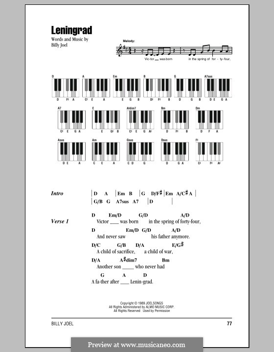 Leningrad: Lyrics and chords by Billy Joel