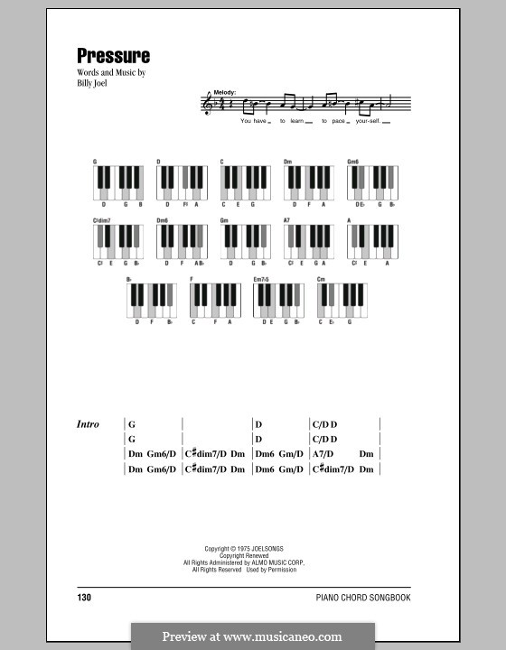 Pressure: Lyrics and chords by Billy Joel