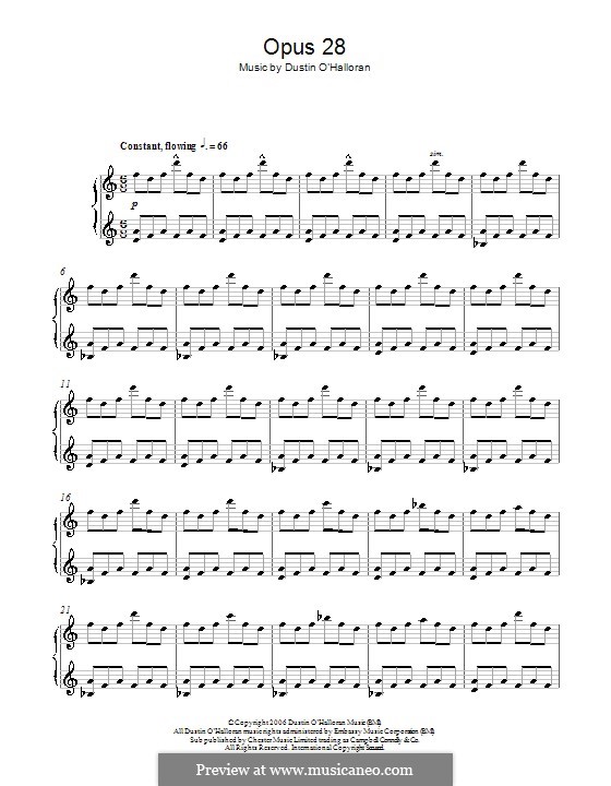 Opus 28: For piano by Dustin O'Halloran