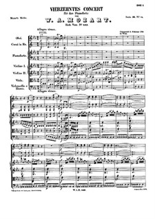 Concerto for Piano and Orchestra No.14 in E Flat Major, K.449: Full score by Wolfgang Amadeus Mozart