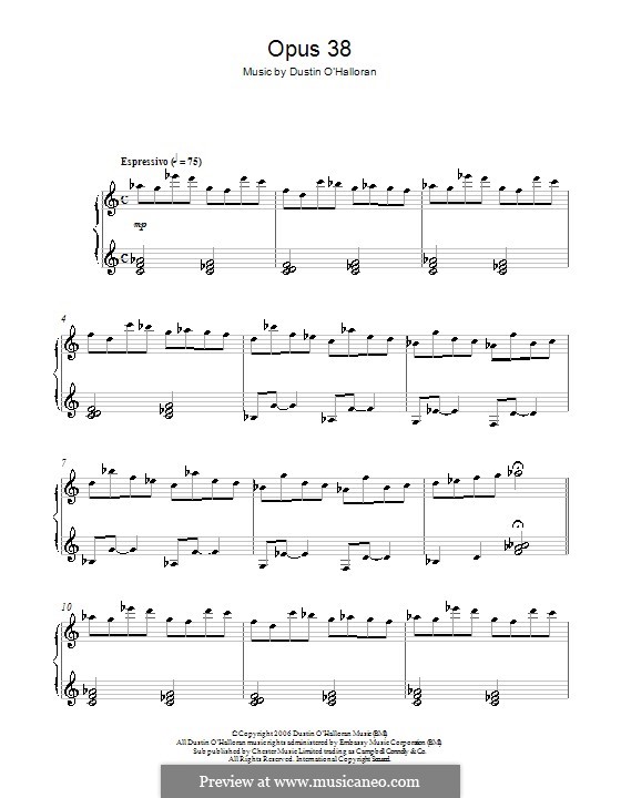 Opus 38: For piano by Dustin O'Halloran