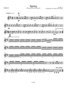 Violin Concerto No.1 in E Major 'La primavera', RV 269: Movement I, for school string orchestra – violin III part by Antonio Vivaldi