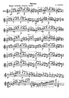 Prelude in A Minor: For a single performer by Francisco Tárrega