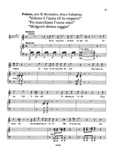Poliuto: Veleno è l'aura ch'io respiro, for voice and piano by Gaetano Donizetti