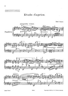 Three Concert Etudes: No.2 Etude-Caprice by Emil von Sauer