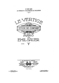 Concert Etudes: No.22 Le Vertige by Emil von Sauer