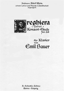 Concert Etudes: No.26 Preghiera by Emil von Sauer