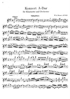 All movements: Violin I part by Wolfgang Amadeus Mozart