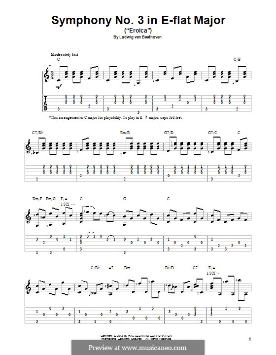 Fragments: For guitar with tab by Ludwig van Beethoven