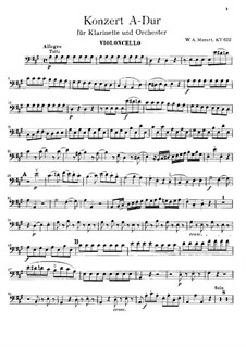All movements: Cello part by Wolfgang Amadeus Mozart
