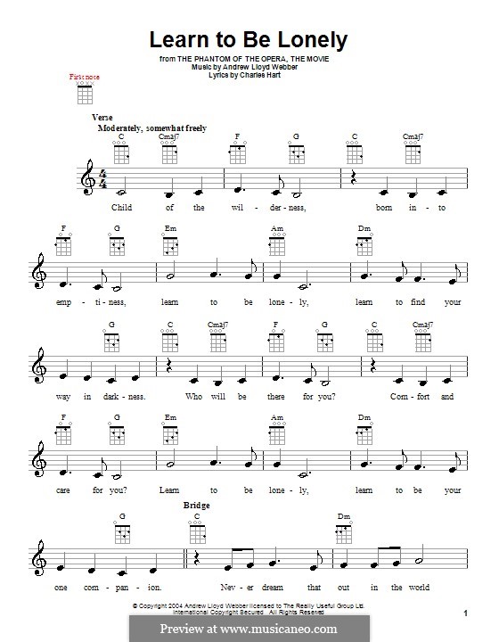 Learn to be Lonely: For ukulele by Andrew Lloyd Webber