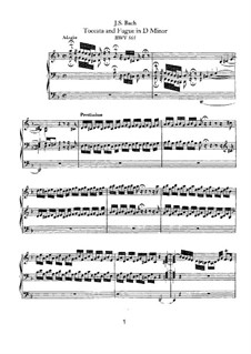 Toccata and Fugue in D Minor, BWV 565: For organ by Johann Sebastian Bach