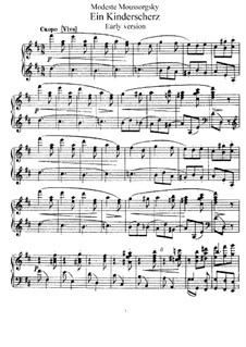A Child's Scherzo for Piano: Early version by Modest Mussorgsky