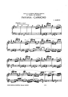 Pavana-Capricho, Op.12: For piano by Isaac Albéniz