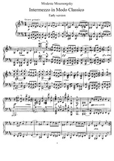 Intermezzo in Modo Classico (Intermezzo in the Classic Style): For piano (First edition) by Modest Mussorgsky