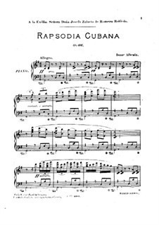 Rapsodia Cubana, Op.66: For piano by Isaac Albéniz