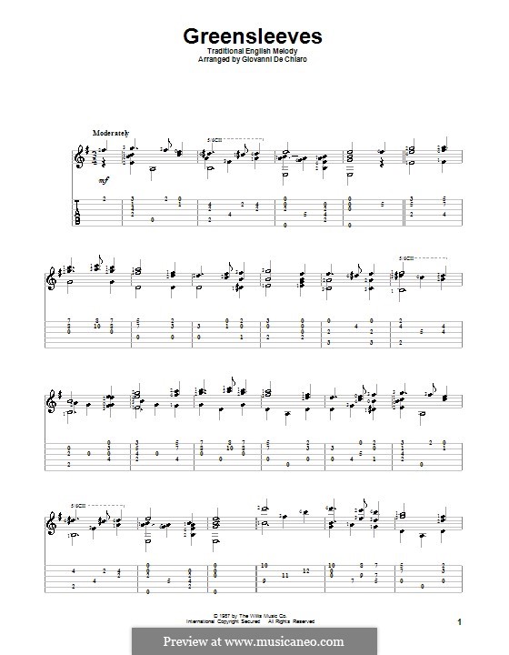 One instrument version: For guitar with tab by folklore