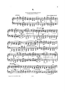 Four Ballades, Op.10: Complete set by Johannes Brahms