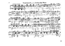 Songs without Words, Op.62: No.3 Funeral March for piano four hands by Felix Mendelssohn-Bartholdy