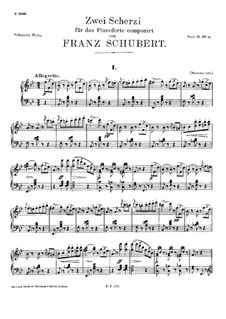 Two Scherzos for Piano, D.593: Complete set by Franz Schubert