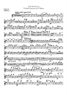 Concerto for Violin and Orchestra in E Minor, Op.64: Flutes parts by Felix Mendelssohn-Bartholdy