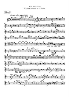 Concerto for Violin and Orchestra in E Minor, Op.64: Oboes parts by Felix Mendelssohn-Bartholdy