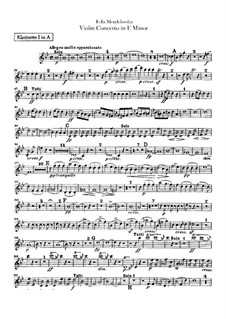 Concerto for Violin and Orchestra in E Minor, Op.64: Clarinets parts by Felix Mendelssohn-Bartholdy
