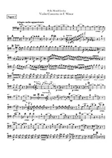 Concerto for Violin and Orchestra in E Minor, Op.64: Bassoons parts by Felix Mendelssohn-Bartholdy