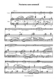 Nocturne sans sommeil (Sleepless nocturne): For violin and piano by David W Solomons
