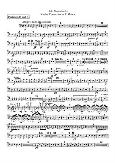 Concerto for Violin and Orchestra in E Minor, Op.64: Timpani part by Felix Mendelssohn-Bartholdy