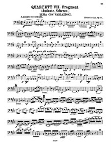 Four Pieces for String Quartet, Op.81: Cello part by Felix Mendelssohn-Bartholdy