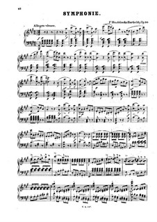 Symphony No.4 in A Major 'Italian', Op.90: For piano by Felix Mendelssohn-Bartholdy