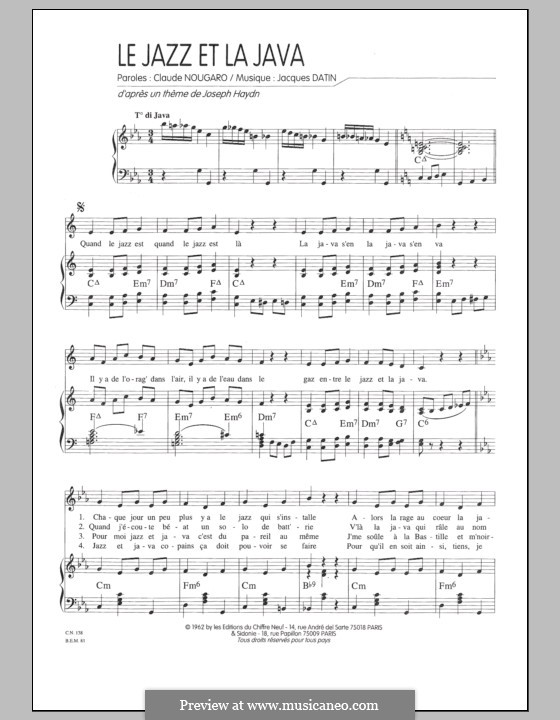 Le Jazz et la Java by J. Datin - sheet music on MusicaNeo