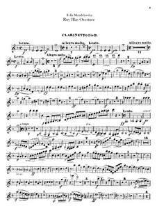 Ruy Blas, Op.95: Clarinets parts by Felix Mendelssohn-Bartholdy