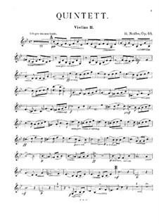 String Quintet in B Flat Major, Op.44: Violin II part by Heinrich Molbe