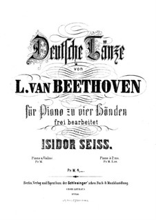 Twelve German Dances, WoO 8: For piano four hands by Ludwig van Beethoven
