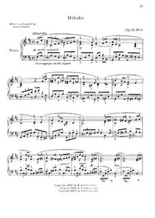 Dix pièces mignonnes (Ten Small Pieces), Op.77: No.9 Melody by Moritz Moszkowski